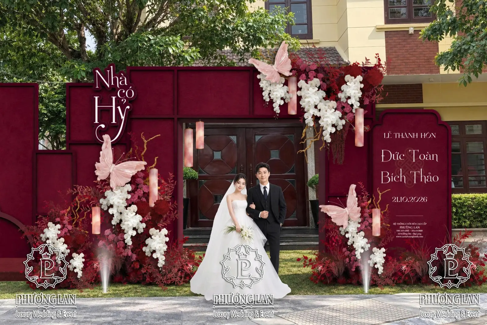Bản vẽ 3D phương án rạp cưới của Phương Lan
